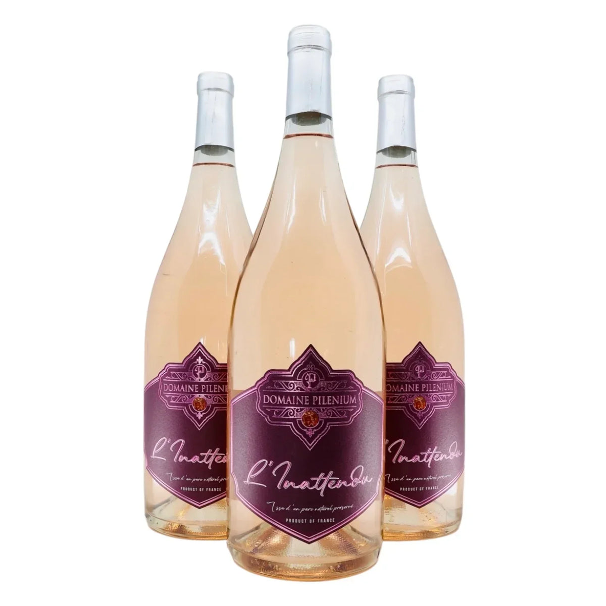 Lot de 3 magnums 150 cl de L’Inattendu 2024 — vin rosé AOP Corbières, Domaine Pilenium