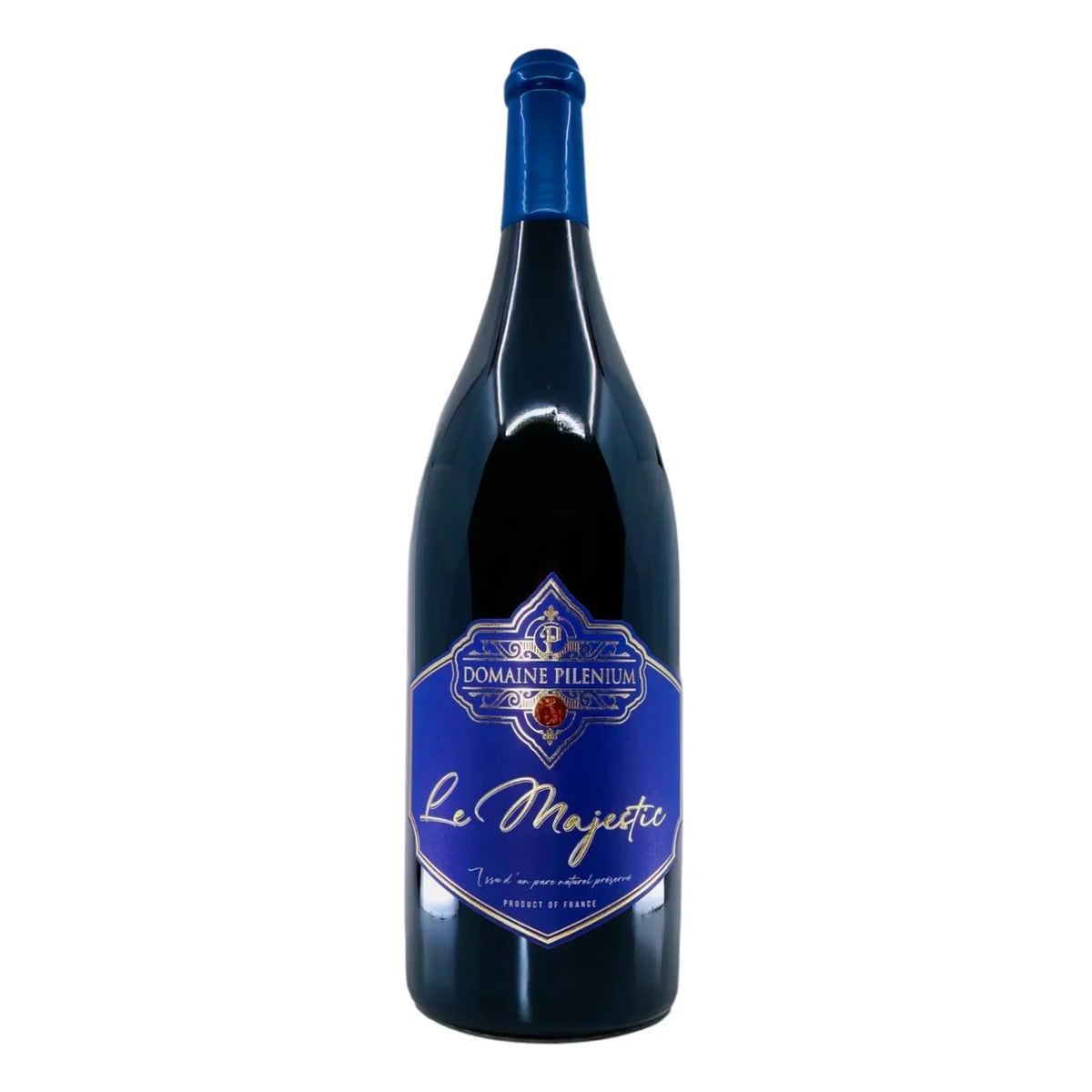 Bouteille de vin rouge Le Majestic, AOP Corbières, Domaine Pilenium, vin biologique français
